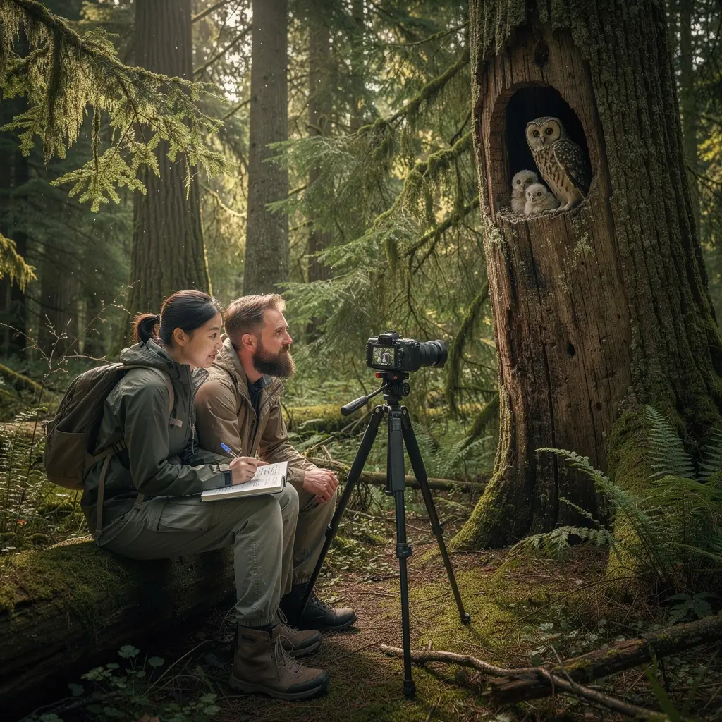 Вид на живописный ландшафт с мигрирующими птицами на фоне заката